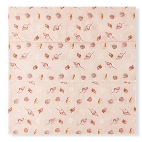 Milkbarn Kids "Seashells" Bamboo Muslin Swaddle Blanket