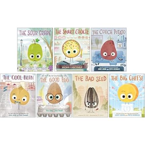 The Food Group Series 7 Books Collection Set By Jory John(The Bad Seed, The Good Egg, The Cool Bean, The Couch Potato, The Smart Cookie, The Sour Grape & The Big Cheese)