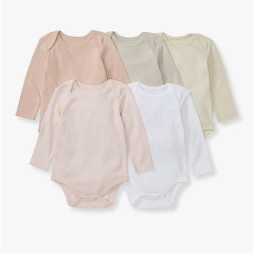 Burt's Bees Baby Unisex Organic Cotton Short and Long Sleeve Bodysuits, 5-Pack