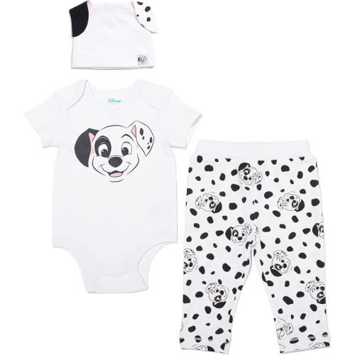 Disney 101 Dalmatians Baby Bodysuit Pants and Hat 3 Piece Outfit Set