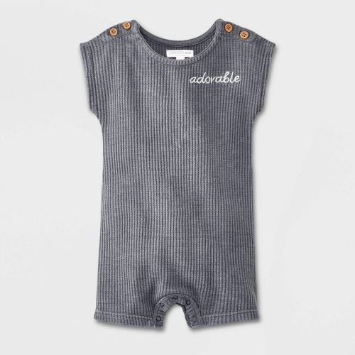 Grayson Mini Baby Boys' Hit Graphic Romper - Gray, Size: Infant0-3M