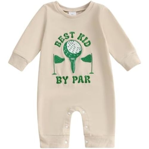 MERSARIPHY Baby Boy Girl Golf Outfit Long Sleeve Sweatshirt Jumpsuit Romper Letter Printed Golf Onesie Fall Winter Clothes