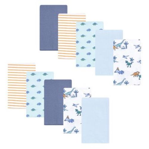 Luvable Friends Hudson Baby Flannel Burp Cloths 10pk, Dino Garden