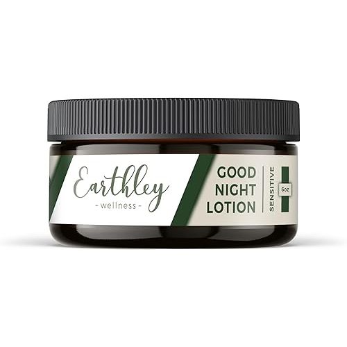 Earthley Wellness, Good Night Lotion, Apricot Oil, Filtered Water, Magnesium Chloride, Mango Butter, Kokum Butter and Candelilla Wax (6oz, Sensitive)