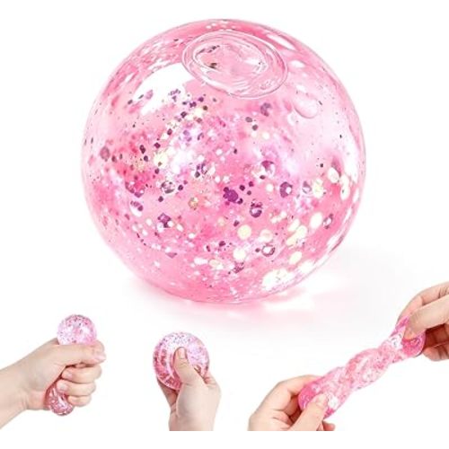 Coconut Oil Squishy, Coconut Oil Slow Rising Squeeze Stress Ball Clear Jelly Bubblegum Texture Coconut Oil Squishy Toy (Pink-A)