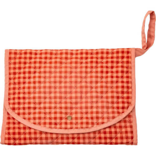 Babys Organic Cotton Gingham Changing Pad, Sunset - GRECH & CO. | Maisonette