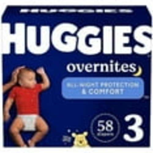 Huggies Overnites Size 3 Overnight Diapers (16-28 lbs), 58 Ct