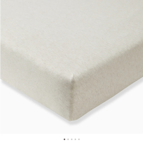 Solid Organic Cotton Fitted Crib Sheet Oatmeal