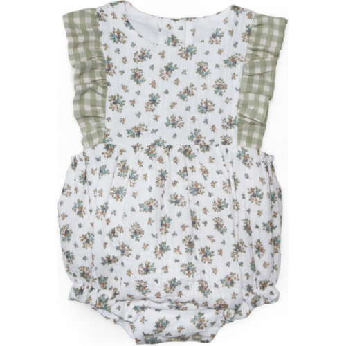 Menorca Romper, Floral - Grey Elephant | Maisonette