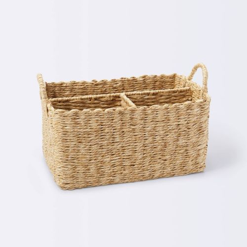 Woven Diaper Caddy With Dividers - Cloud Island™ Natural Woven