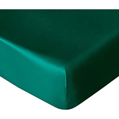 NTBAY Silk Satin Fitted Crib Sheet, Super Soft and Silky 28x52 Crib Sheet for Standard Crib and Toddler Mattresses, Boys, Girls, Unisex, Dark Green, 28x52 Inches