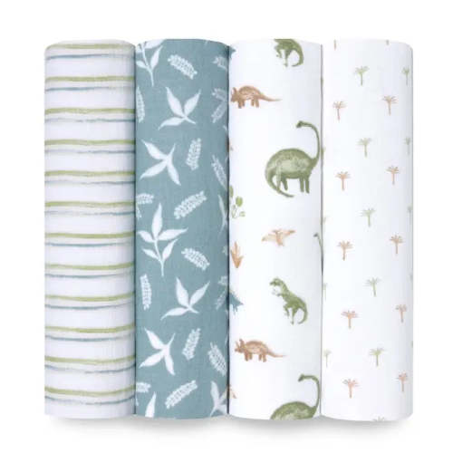 Essentials Cotton Muslin Swaddles 4 Pack | aden + anais