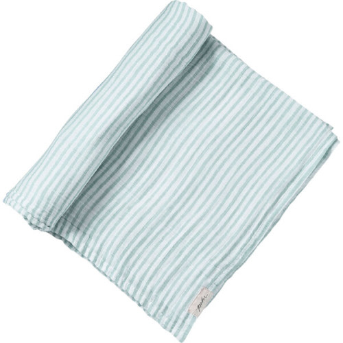 Stripes Away Organic Swaddle, Sea - Pehr Swaddles & Sleep Bags | Maisonette