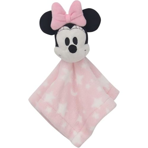 Lambs & Ivy Disney Baby Minnie Mouse Pink Stars Security Blanket/Lovey