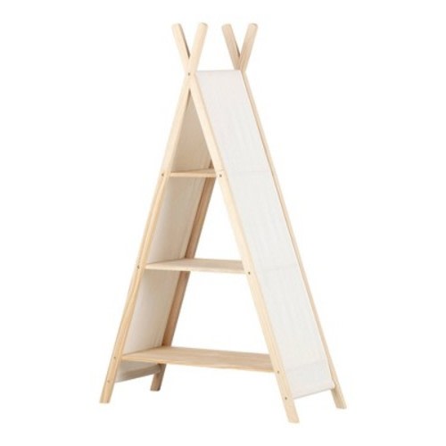 59.25" Sweedi Tent Shelving Unit Natural Cotton/Pine - South Shore: Kids' Room Storage, Pine Frame