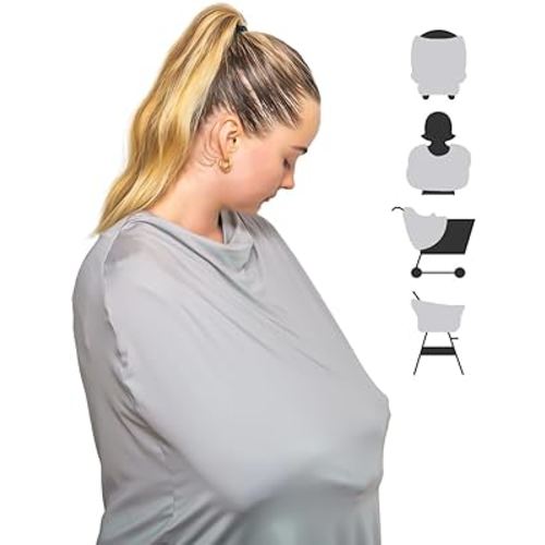 Nursing Cover for Breastfeeding | Multipurpose Nursing Covers for Breastfeeding | Privacy Breastfeeding Cover | Stretchy Carseat Cover | Portable and Breathable Breastfeeding Essentials by Haloka