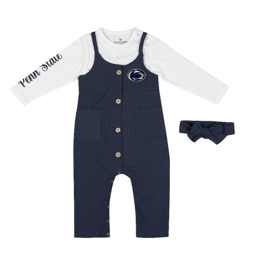 Penn State Infant Girls Navy Romper and Headband Set Nittany Lions (PSU)