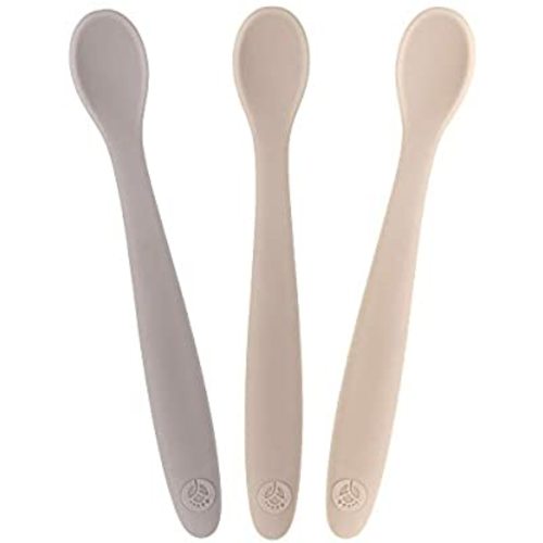 WeeSprout Silicone Baby Spoons - First Stage Feeding Spoons for Infants, Soft-Tip Easy on Gums, Bendable Design Encourages Self-feeding, Ultra-durable & Unbreakable, Dishwasher & Boil-proof, Set of 3