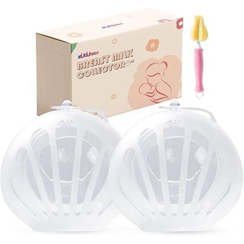 2 PCS Silicone Breast Milk Collectors for Breastfeeding，2.5oz/75ml Silicone Hands Free Breast Pump ，BPA-Free Soft Breast Shel，Breastfeeding Essentials