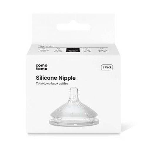 Comotomo Silicone Replacement Bottle Nipples Gen 2 - 2pk -Level 2 - Medium Flow