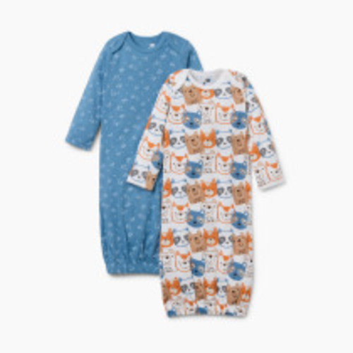 Small Story 2-Pack Gown - Critter Friends, 0-6 M