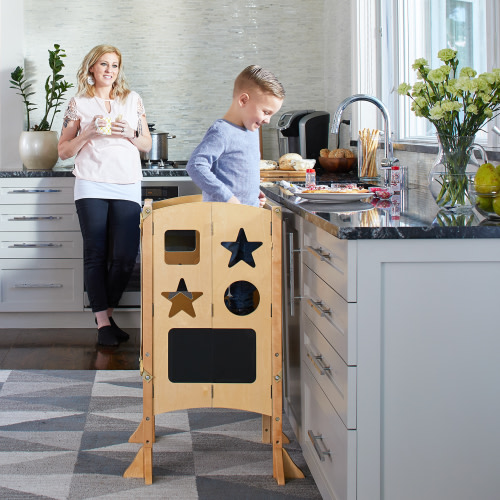 Classic Kitchen Helper Stool with 2 Keepers - Natural