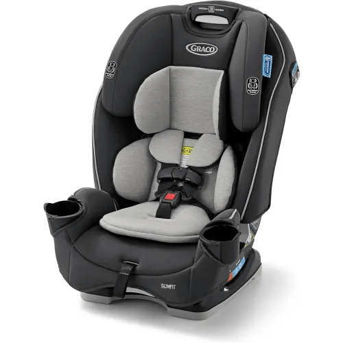 Graco Slimfit 3-in-1 Convertible Car Seat, Ultra-Space-Saving Design, Darcie 2.0, Suitable for Rear and Forward-Facing, Highback Booster Seat with 10-Position Headrest