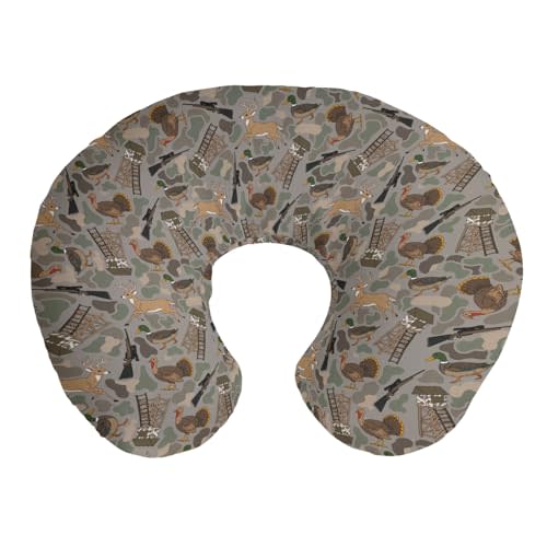 Vintage Hunting Animals Nursing Pillow Covers Hunting Mallard Duck Deer Turkey Nursing Cover for Breastfeeding Camouflage Outdoor Adventure Soft Slipcover for Baby Girls Boys Newborn