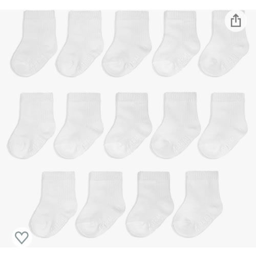 Amazon.com: Fruit of the Loom Baby 14-Pack Grow & Fit Flex Zones Cotton Stretch Socks - Unisex, Girls, Boys (0-6 Months, White): Clothing, Shoes & Jewelry