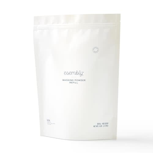 Esembly Laundry Washing Powder – HE Mineral Based Detergent for All Household Laundry and Cloth Diapers – Patented, Fragrance-Free, EWG Verified, Earth-Friendly, (6lb Refill Bag No Scoop)