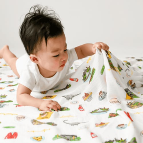 Muslin Swaddle Baby Blanket: Pittsburgh