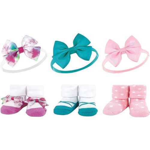Hudson Baby Girl's Headband and Socks Giftset