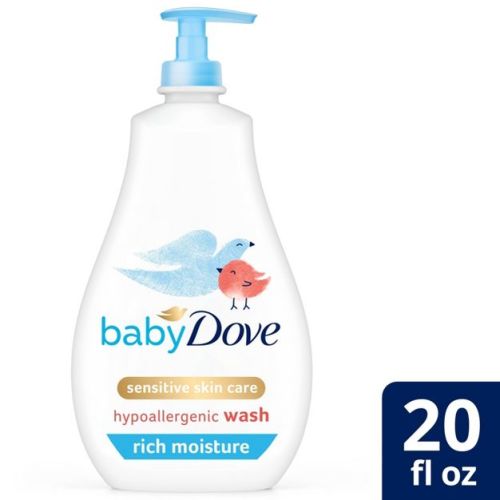 Baby Dove Rich Moisture Baby Wash & Shampoo, Hypoallergenic And Tear-free - 20 Fl Oz