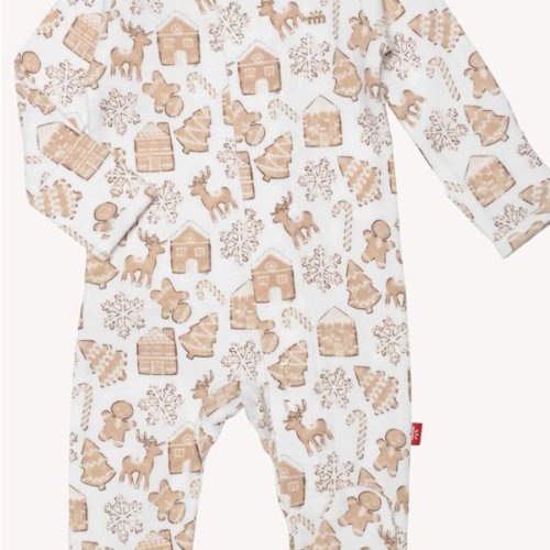 Magnetic Me Organic Cotton Footie, Gingerbread Lane, 0-3M