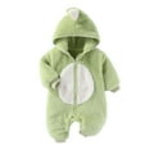 Huesdet Baby Girl Romper Zip Front Bodysuit Bear Ear Jumpsuit Outerwear Hooded Toddler Boys Coats Winter(Light Green,6-9 Months)