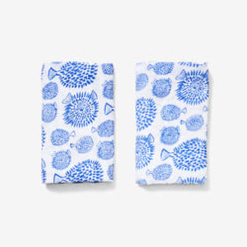 Burp Cloth Set - Blowfish in Marine | Lewis