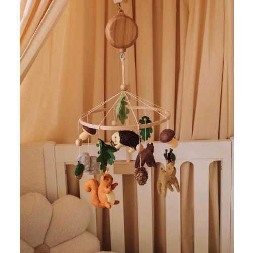 Forest crib mobile boy Mobile bebe Felt mobile Nursery mobile Crochet baby mobile New mom gift basket