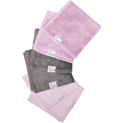Copper Pearl 6 Ultra Soft Baby Bath Washcloths Premium Large Soft Lily (Purple/Lavender/Gray) 11" x 11" Towels