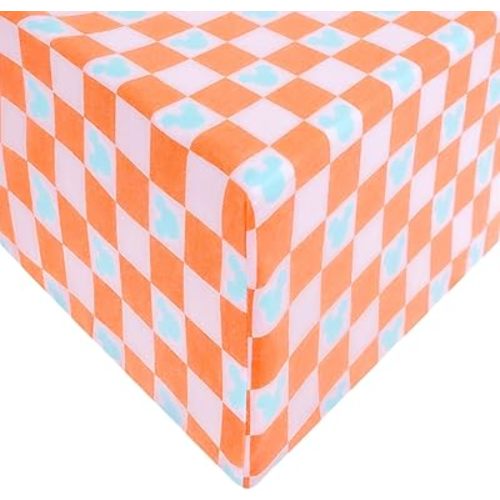 Copper Pearl Premium Fitted Knit Crib Sheet/Toddler Sheet 'Mickey Mouse Check'