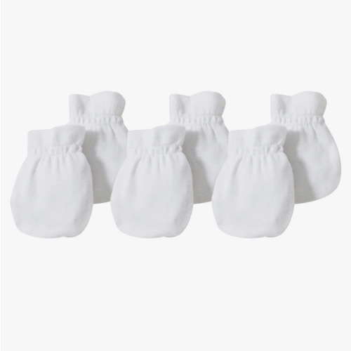 Burt's Bees Baby Baby Girls' Mittens, No-Scratch Mitts, 100% Organic Cotton, Set of 3