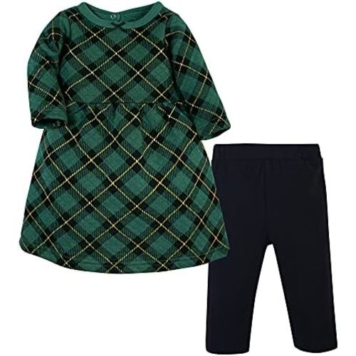 Hudson Baby Unisex Baby Quilted Cotton Dress and Leggings