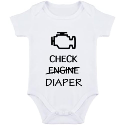 Check Engine Diaper Baby Bodysuit Mechanic Outfit f1 Clothes Baby Race Car Outfit Funny Babies Bodysuit
