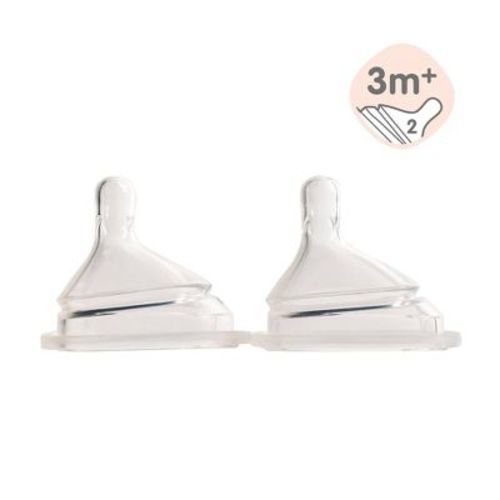 Hegen Anti-Colic Silicone Baby Bottle Nipples - Medium Flow - 2pk