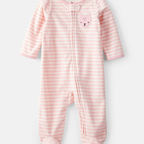 Pink Baby Girl Deer Loose Fit Long-Sleeve Sleeper - Pink | Carter’s Oshkosh Canada