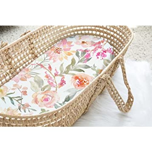 Bassinet Sheet for Baby Girl, Ultra-Soft Fitted Universal Sheet for Oval, Rectangle & Hourglass Types of Bassinet Mattress Sheet pad by Max&So