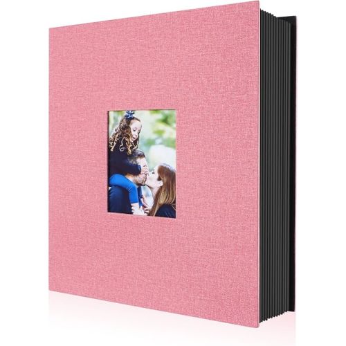 Ywlake Photo Album 4x6 400 Pockets, Linen Photo Albums Holds 400 Vertical Pictures Only Pink