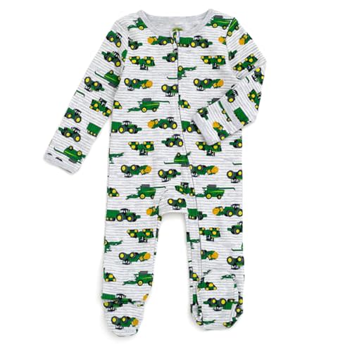 John Deere Farm Animals Tractors Baby Zip Up Sleep N' Play Newborn to Infant Sizes (Newborn - 24 Months)