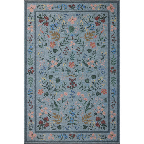 Rifle Paper Co. x Loloi Wildwood Blue Area Rug