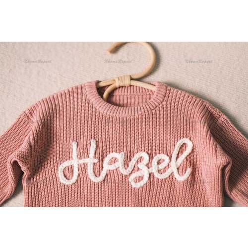 Personalized Baby Sweater With Hand-embroidered Name & Monogram A Precious Gift From Aunt for a Baby Girl-christmas Gift - Etsy