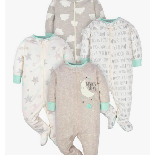 Gerber Baby Boys 4 Pack Sleep 'N Play Footie